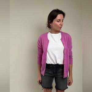 United Colors of Benetton 100% Virgin Wool Cardigan – Pink – Size S